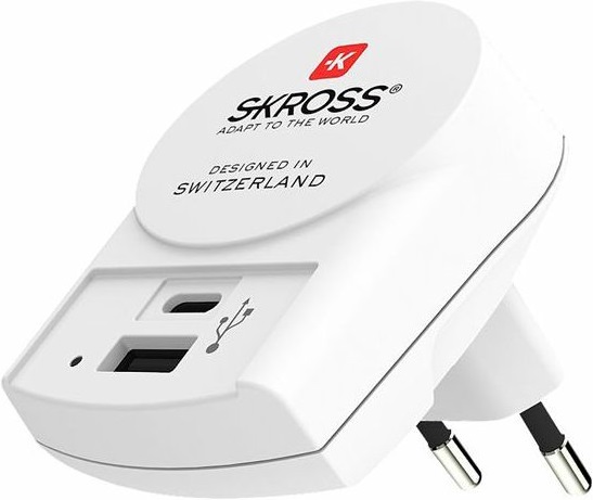 SKROSS nabíjecí adaptér Euro USB Charger Type A & Type-C