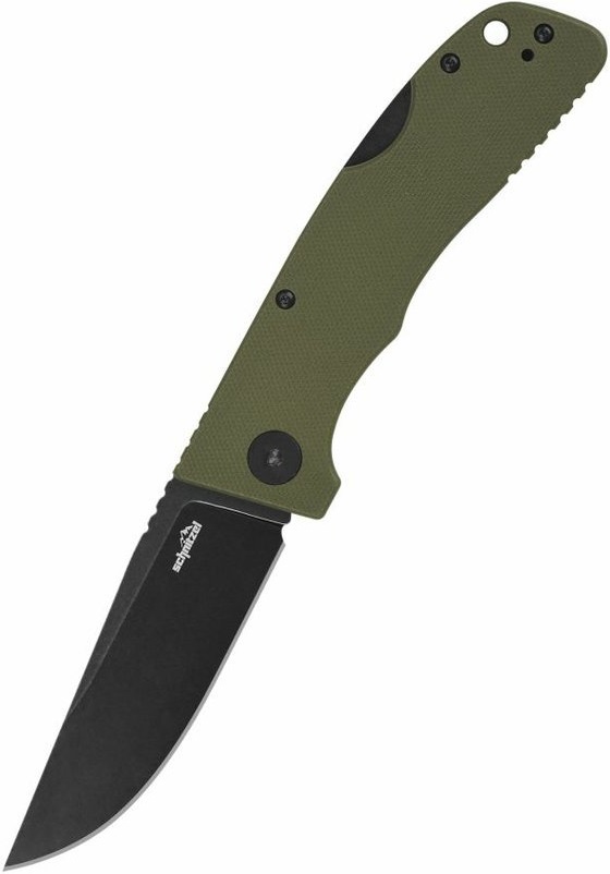 Schnitzel KVAR outdoorový nůž green blackwashed