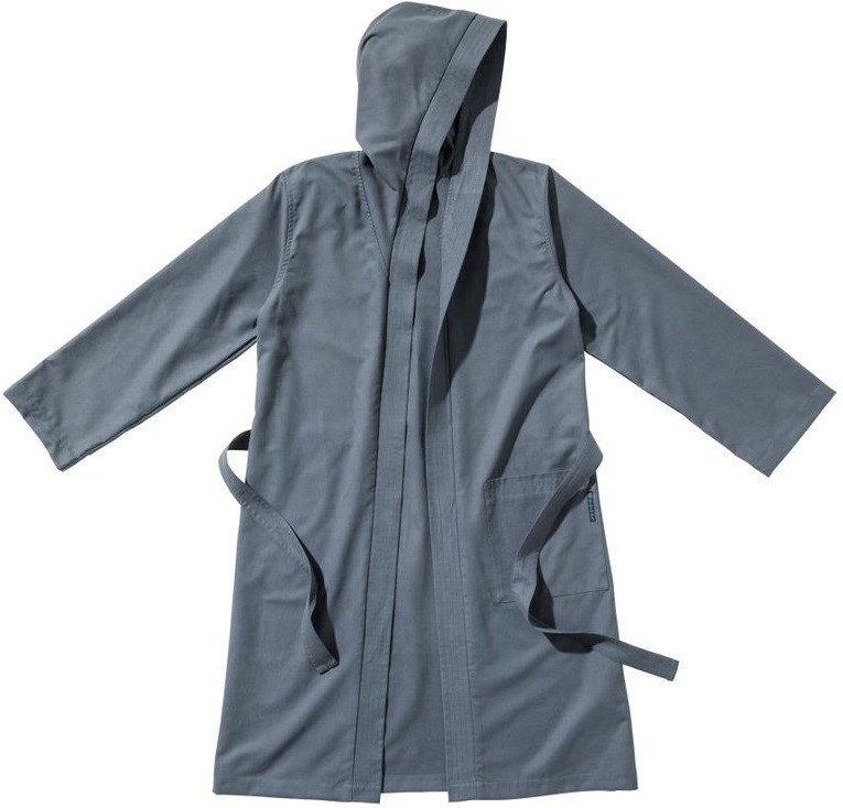 Cocoon župan Ultralight Microfiber Bathrobe M anchor grey – ultralehký župan z mikrovlákna s kapucí