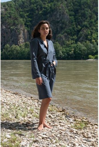 Cocoon župan Ultralight Microfiber Bathrobe anchor grey
