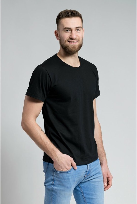CityZen bavlněné triko pánské AGEN černé 3XL kulatý výstřih