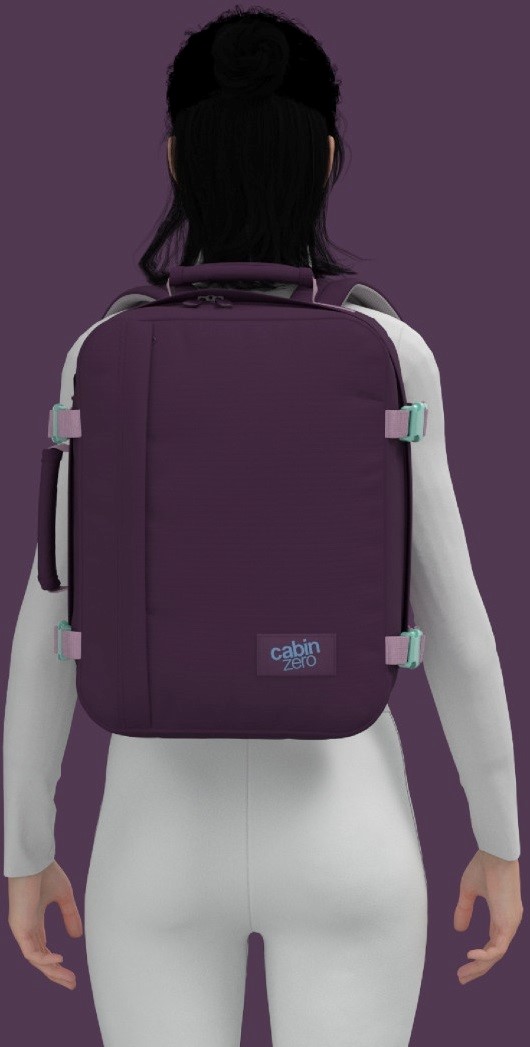 CabinZero Classic 28l Midnight Purple – detail batohu