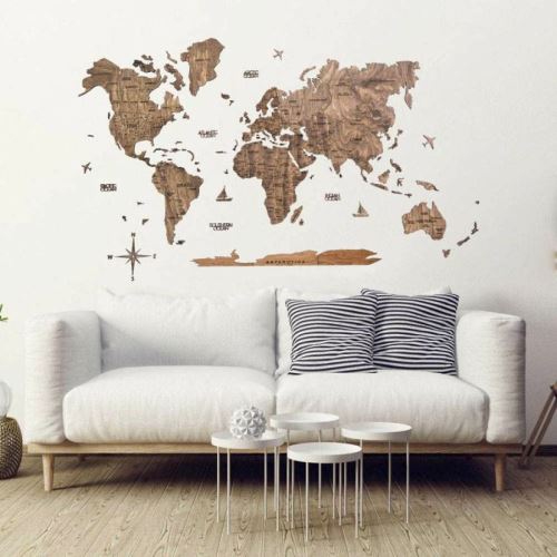 Enjoy the Wood 2D nástěnná dřevěná mapa World Map Terra Prime