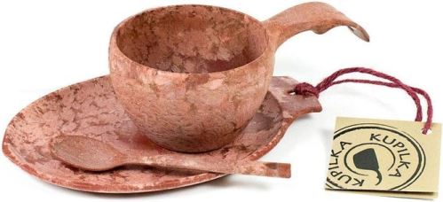 Kupilka dárková sada Kuksa hrnek 210ml, talíř a lžička cranberry