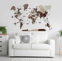 Enjoy the Wood 3D nástěnná dřevěná mapa World Map Cappuccino Prime