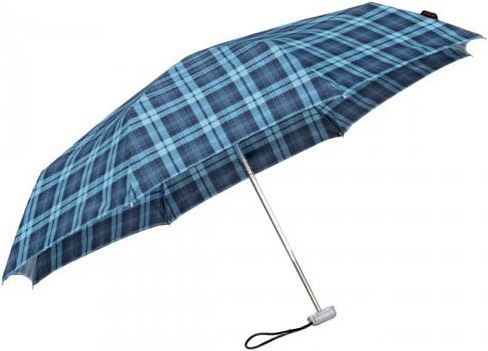 Samsonite deštník Umbrella Alu Pattern Stick Lady Auto blue scottish