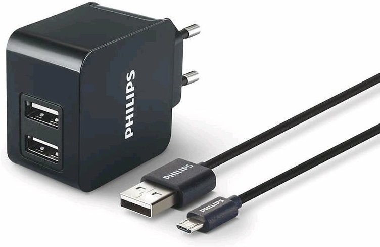 Philips duální USB nabíječka 3.1A Ultra Fast Universal s micro USB kabelem