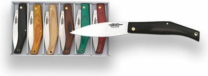 Joker sada přívěsků Folding Knives Pressed Wooden Handle 6ks