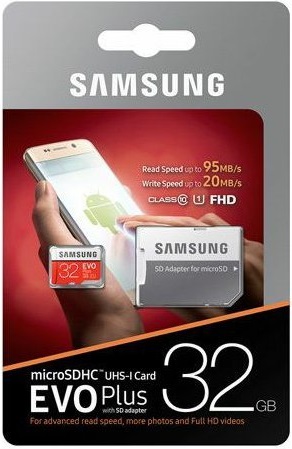 Samsung Micro SDHC 32GB EVO plus Class 10 s adaptérem
