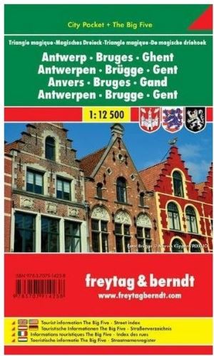 Freytag & Berndt kapesní plán měst Antverpy, Bruggy, Gent 1:12500