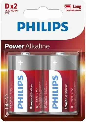 Philips alkalická baterie Power Alkaline D2 2ks blistr