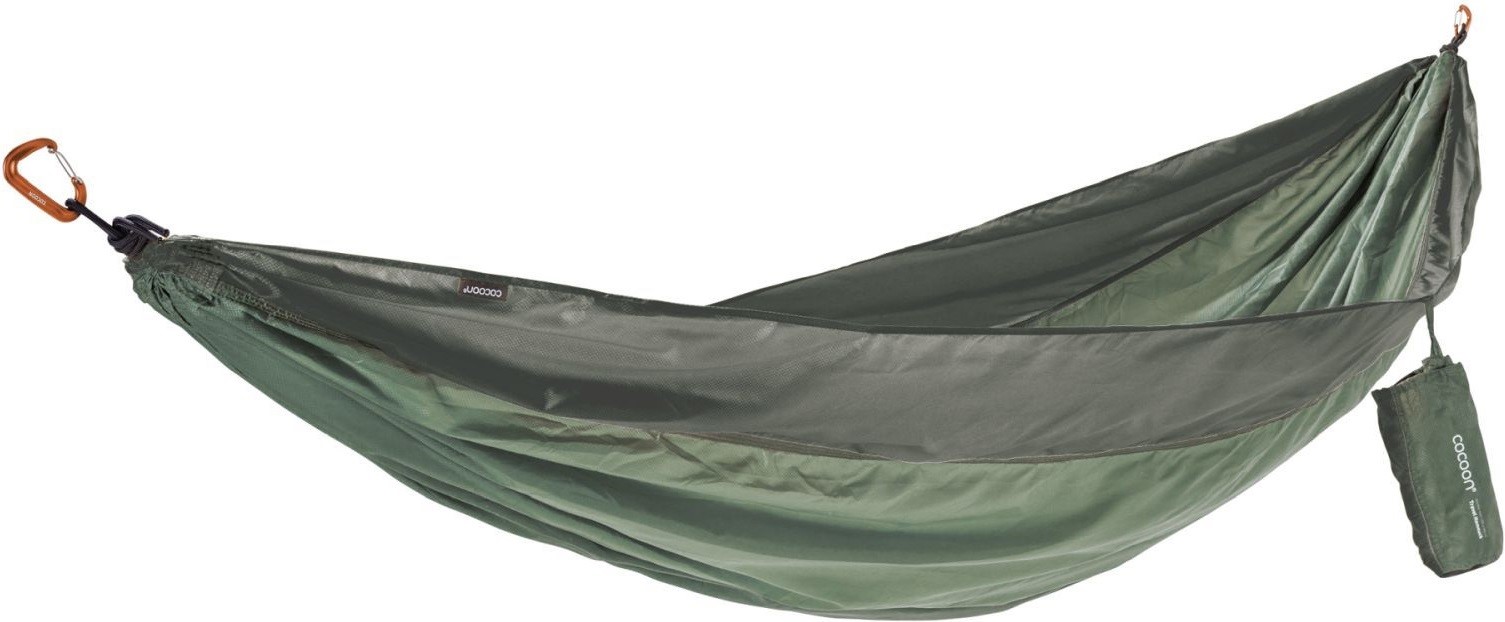 Cocoon hamaka Travel Hammock Double Set cypress green – široká cestovní hamaka s popruhy Travel Hammock Double Set