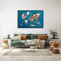 Enjoy the Wood 3D nástěnný obraz Panel World Map Single Multicolor Ocean (4)