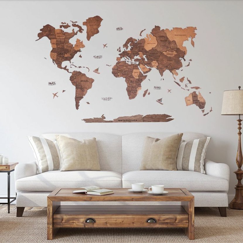 Enjoy the Wood 3D nástěnná dřevěná mapa World Map Oak Prime XL