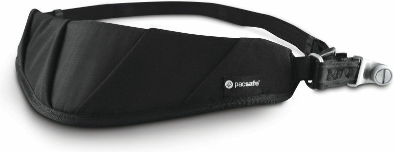 Pacsafe Carrysafe 150 black bezpečnostní popruh