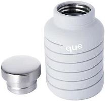 QUE skládací silikonová lahev 600ml cloudy grey (2)