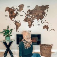 Enjoy the Wood 3D nástěnná dřevěná mapa World Map Walnut Prime (2)