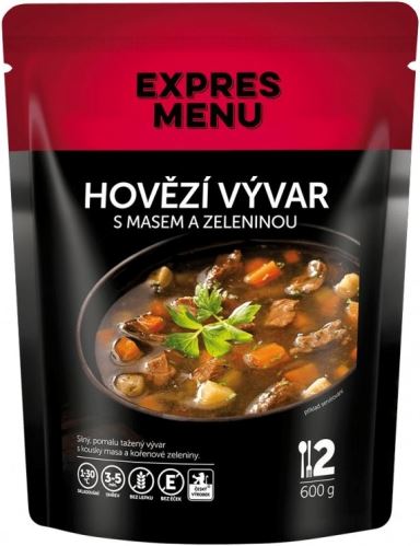 Expres Menu hovězí vývar s masem a zeleninou 600g