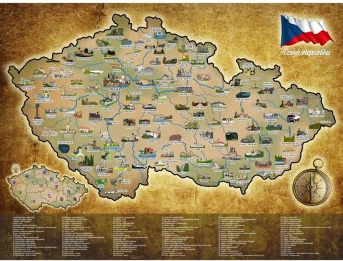 Stírací mapa České republiky