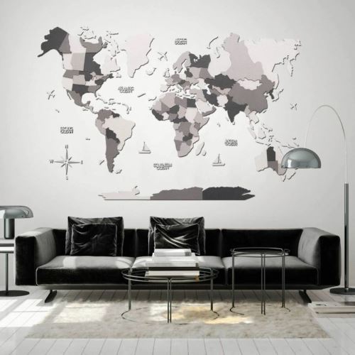 Enjoy the Wood 3D nástěnná dřevěná mapa World Map Concrete Prime