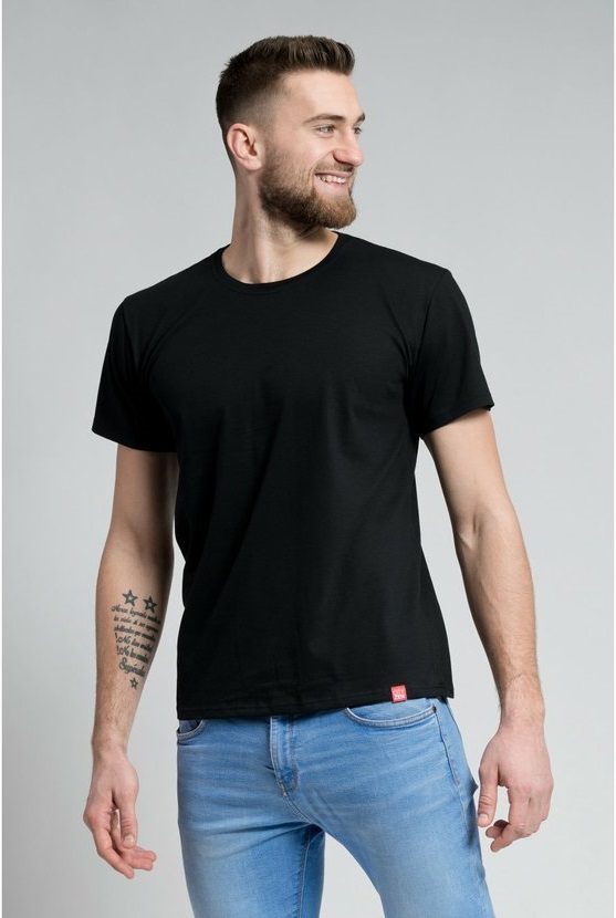 CityZen bavlněné triko pánské AGEN černé 5XL kulatý výstřih