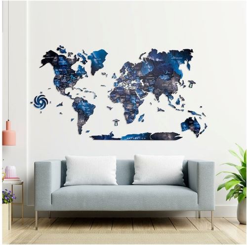 Enjoy the Wood 3D nástěnná dřevěná mapa World Map Space Prime