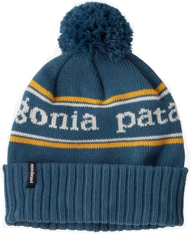 Patagonia K´S Powder Town Beanie Park Stripe Knit Wavy Blue