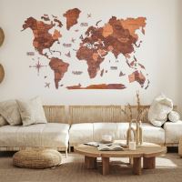 Enjoy the Wood 3D nástěnná dřevěná mapa World Map Oak Prime 3XL