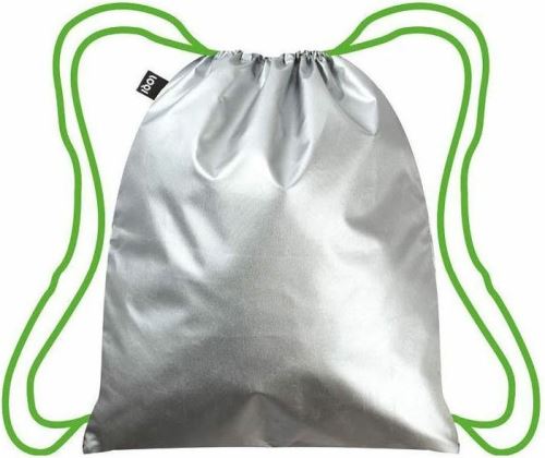 LOQI gymnastický batoh Metallic Silver Green