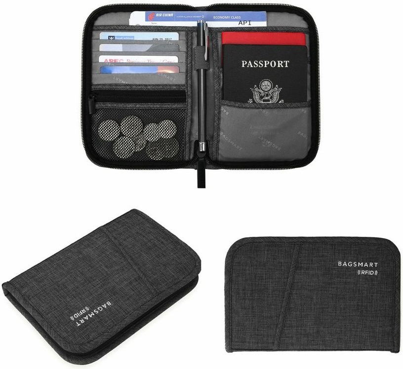 Bagsmart organizér Lax Passport Holder RFID heather black