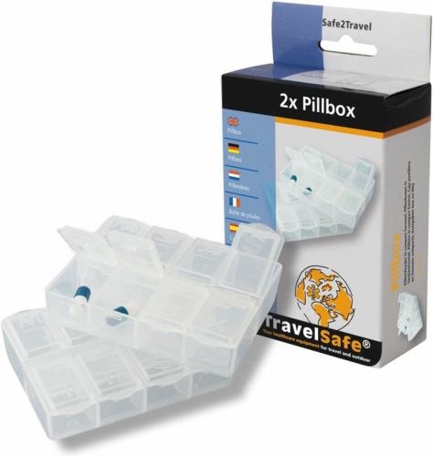 TravelSafe sada dávkovačů na léky Pillbox