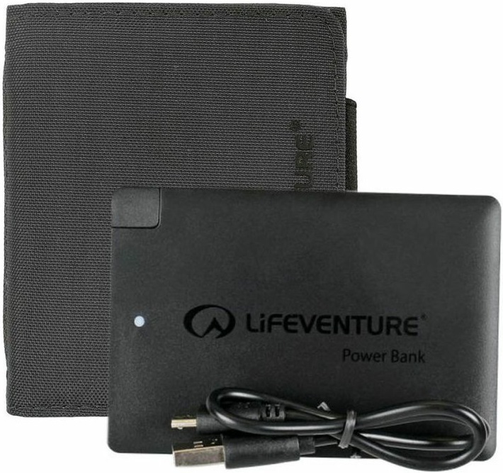 Lifeventure peněženka s powerbankou RFID Charger Wallet grey