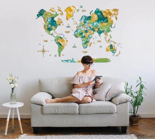 Enjoy the Wood 3D nástěnná dřevěná mapa World Map Surface Prime