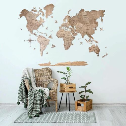 Enjoy the Wood 2D nástěnná dřevěná mapa World Map Terra Prime