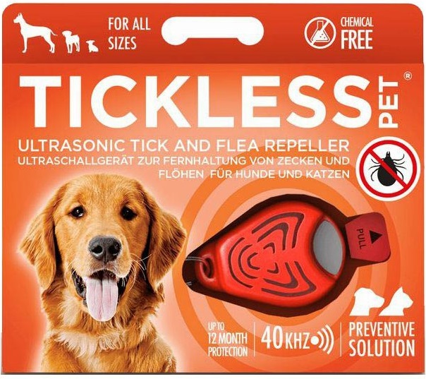 Tickless ultrazvukový odpuzovač klíšťat PET orange