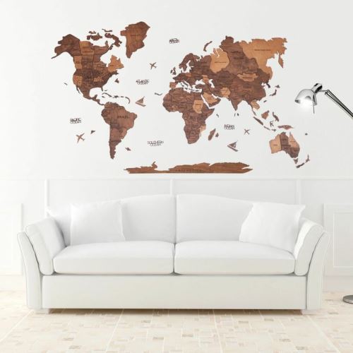 Enjoy the Wood 3D nástěnná dřevěná mapa World Map Oak Prime