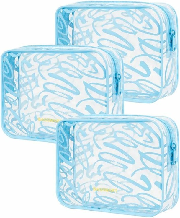 Bagsmart toaletní sada pouzder Graffito Packing Cubes blue