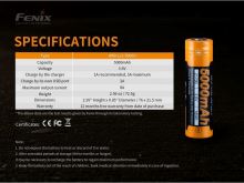 Fenix dobíjecí baterie 21700 5000 mAh s USB-C (7)