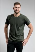 CityZen bavlněné triko pánské AGEN dark khaki 5XL kulatý výstřih