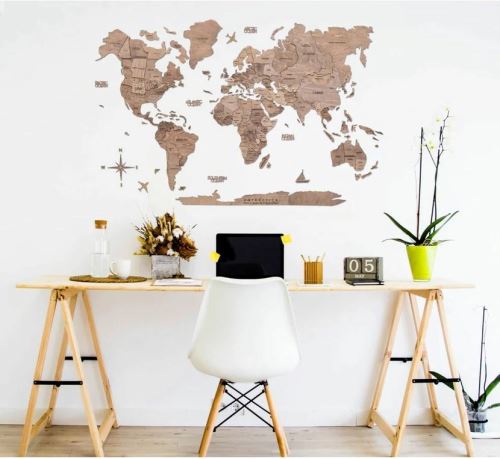 Enjoy the Wood 3D nástěnná dřevěná mapa World Map Terra Prime