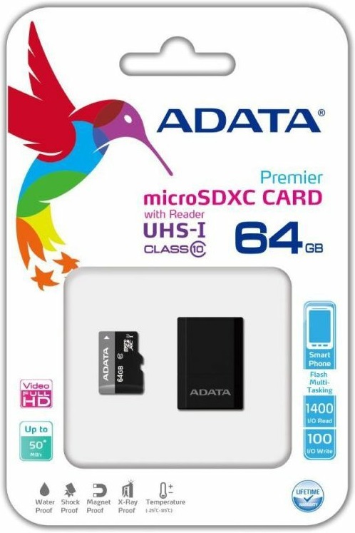Adata Micro SDXC 64GB Premier Class 10 s MicroReader