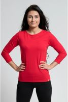 CityZen bavlněné triko dámské DIEZ červené XS/34 tříčtvrteční rukáv