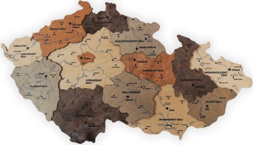 Enjoy the Wood 3D dřevěná mapa České republiky