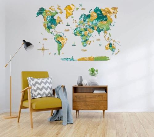 Enjoy the Wood 3D nástěnná dřevěná mapa World Map Surface Prime