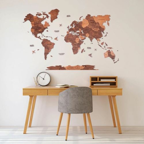 Enjoy the Wood 3D nástěnná dřevěná mapa World Map Oak Prime