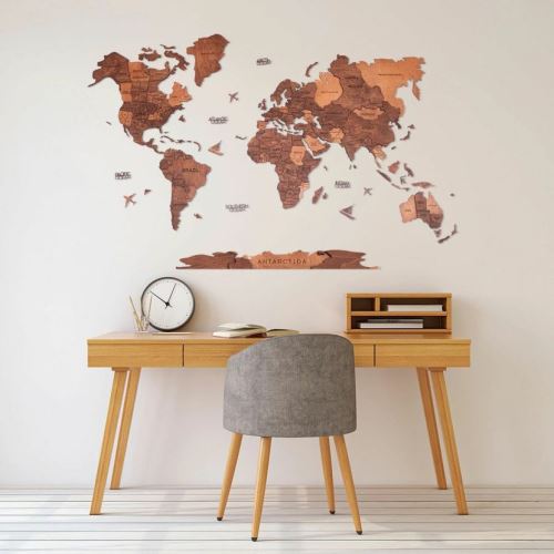 Enjoy the Wood 3D nástěnná dřevěná mapa World Map Oak Prime S