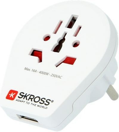 SKROSS cestovní adaptér World To Europe USB typ E/F