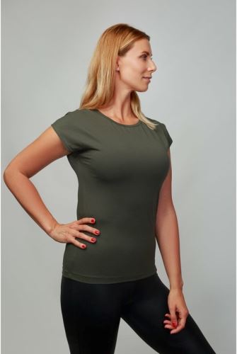 CityZen bavlněné triko dámské ALTA dark khaki kimonový rukáv