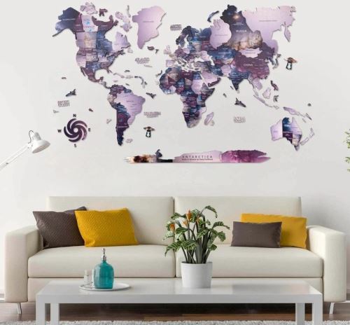 Enjoy the Wood 3D nástěnná dřevěná mapa World Map Sirius Prime