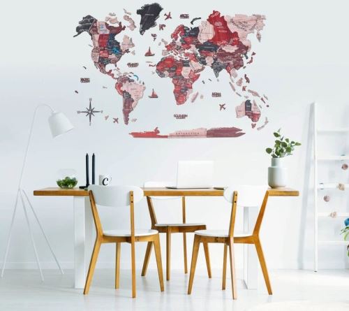 Enjoy the Wood 3D nástěnná dřevěná mapa World Map Cliff Prime